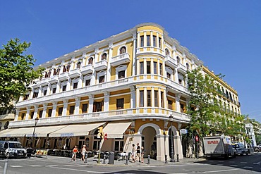 Montesol, famous cafe, hotel, Passeig de Vara de Rey, Paseo, square, Ibiza, Pityuses, Balearic Island, Spain, Europe