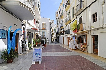 Shops, alleyway, Dalt Vila, historic old town, Unesco World Heritage Site, Ibiza, Pityuses, Balearic Island, Spain, Europe