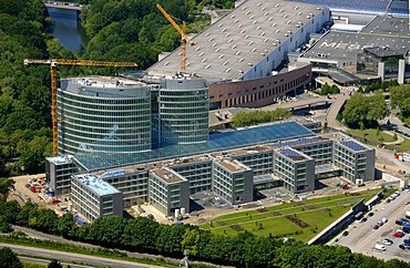 Aerial view, EON Ruhrgas energy corporation Headquarters Essen, Essen, Ruhrgebiet area, North Rhine-Westphalia, Germany, Europe