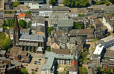 Aerial view, Glashaus congress centre, Herten, Ruhrgebiet area, North Rhine-Westphalia, Germany, Europe