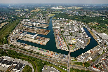 Aerial photo, site of the Envio company, Dortmund Harbour, Dortmund, Ruhr Area, North Rhine-Westphalia, Germany, Europe