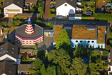 Aerial view, Kindergarten, Schwerte, Ruhrgebiet area, North Rhine-Westphalia, Germany, Europe