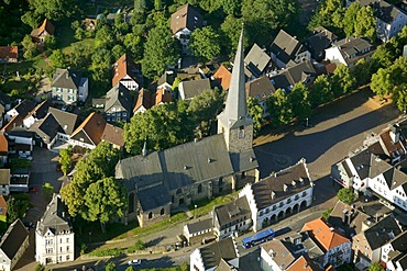 Aerial view, Schwerte, Mitte district, Stadtkirche church, Ruhrgebiet area, North Rhine-Westphalia, Germany, Europe