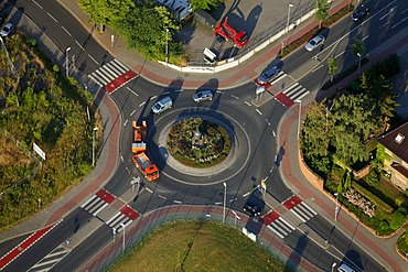 Aerial view, a roundabout, Unna, Ruhrgebiet area, North Rhine-Westphalia, Germany, Europe