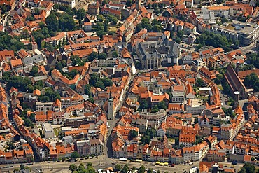 Aerial view, building of the city administration, Mitte district, Erfurt, Thuringia, Germany, Europe