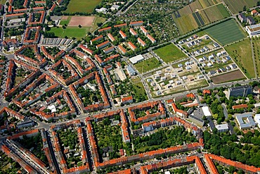 Aerial view, Magdeburger Allee street, Erfurt, Thuringia, Germany, Europe