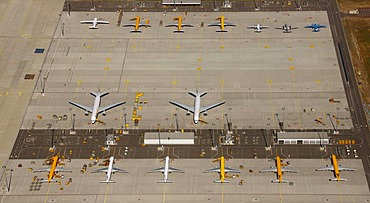 Aerial view, Leipzig International Airport, cargo airport, Schkeuditz, Saxony, Germany, Europe