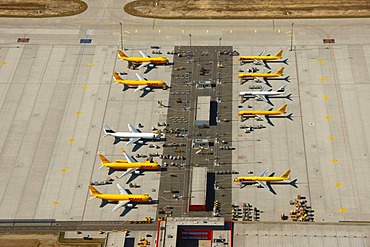 Aerial view, Leipzig International Airport, cargo airport, Schkeuditz, Saxony, Germany, Europe