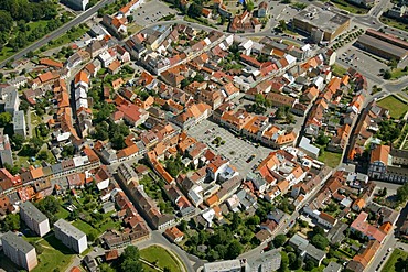 Aerial view, market place, historic center, Liberec, Czech Republic, Europe