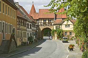 The West Gate in Prichsenstadt, Lower Franconia, Bavaria, Germany, Europe