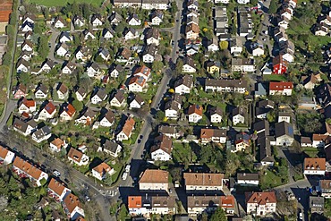 Aerial view of one-family houses, Freiburg im Breisgau, Baden-Wuerttemberg, Germany, Europe