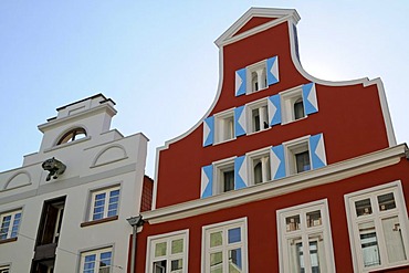 Gable houses in Wismar, Mecklenburg-Western Pomerania, Germany, Europe