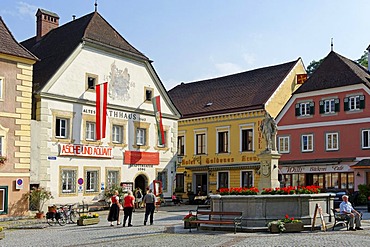 Old town hall and town theater, town square, Grein on the Danube, Strudengau region, Upper Austria, Europe