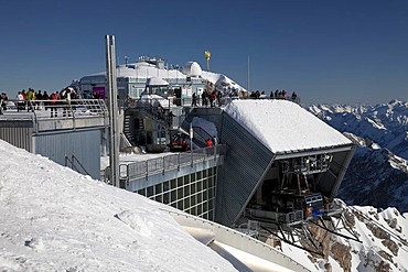 Viewing platform, glacier lifts, winter, Zugspitze Mountain, 2962m, Bavaria, Germany, Europe