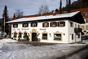 Cafe Restaurant Edelweiss, Ettal, Upper Bavaria, Bavaria, Germany, Europe