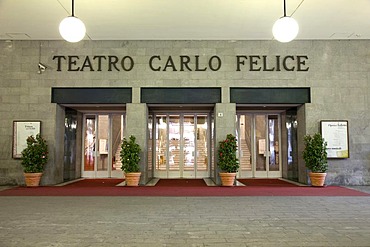 Teatro Carlo Felice, theater, opera, old town, Genoa, Riviera, Liguria, Italy, Europe