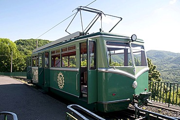 Mountain railway, Mt. Drachenfels, Koenigswinter, Rhineland, North Rhine-Westphalia, Germany, Europe