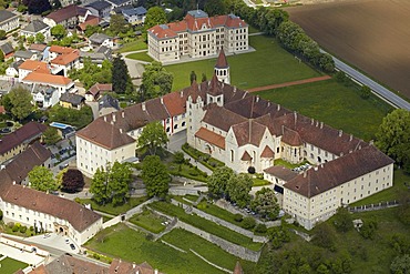 St. Paul Benedictine Abbey, aerial view, Lavanttal valley, Carinthia, Austria, Europe