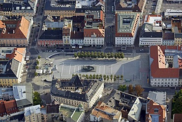 Aerial view, Neuer Platz square, Klagenfurt, Carinthia, Austria, Europe