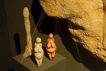 Stone age artefacts, Cheddar Man Museum of Prehistory, Cheddar, Somerset, England, United Kingdom, Europe