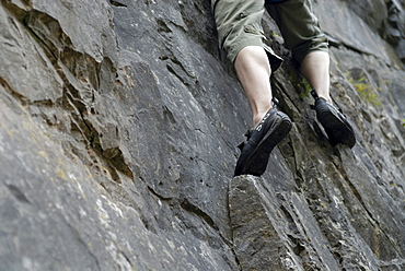 Climber, Cheddar Gorge, Cheddar, Somerset, England, United Kingdom, Europe