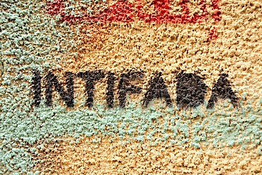 Intifada Graffiti on a wall in downtown Beirut, Lebanon, Middle East, Asia