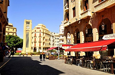 Street cafe on the Place d'Etoile, Beirut, Lebanon, Middle East, Orient