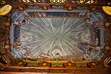 Ceiling painting, diocesan library, Foeegyhazmegyei Konyvtar, at the former diocesan grammar school, Eger, Hungary, Europe