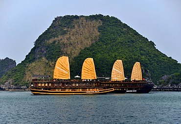 Junks in Halong bay, Vietnam, Southeast Asia