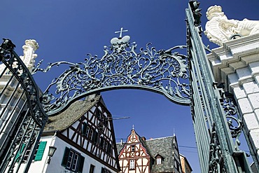 Old Town Hall in front of Schloss Engers Castle, Neuwied-Engers, Neuwied, Rhineland-Palatinate, Germany, Europe