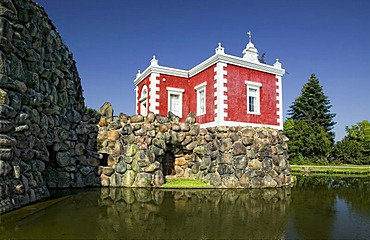 Rock Island with Villa Hamilton, Dessau-Woerlitz Garden Realm, UNESCO World Heritage Site, Dessau, Saxony-Anhalt, Germany, Europe