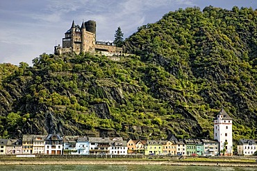 Burg Katz castle, St Goarshausen, Middle Rhine Valley, UNESCO World Heritage Site, Rhineland-Palatinate, Germany, Europe