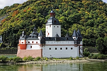 Pfalzgrafenstein Castle in the Rhine River, Kaub, romantic Middle Rhine Valley, UNESCO World Heritage Site, Rhineland-Palatinate, Germany, Europe