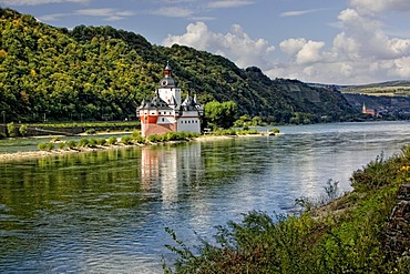 Pfalzgrafenstein Castle in the Rhine River, Kaub, romantic Middle Rhine Valley, UNESCO World Heritage Site, Rhineland-Palatinate, Germany, Europe