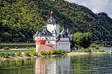 Pfalzgrafenstein Castle in the Rhine River, Kaub, romantic Middle Rhine Valley, UNESCO World Heritage Site, Rhineland-Palatinate, Germany, Europe