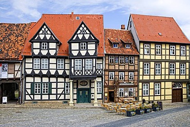 Finkenherd, Schlossberg, alley in the historic town of Quedlinburg, Saxony-Anhalt, Germany, Europe