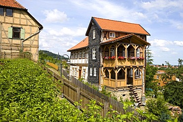 Half-timbered houses in Blankenburg, Harz Mountains, Saxony-Anhalt, Germany, Europe