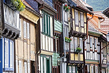 Half-timbered houses in Wernigerode, Harz, Saxony-Anhalt, Germany, Europe