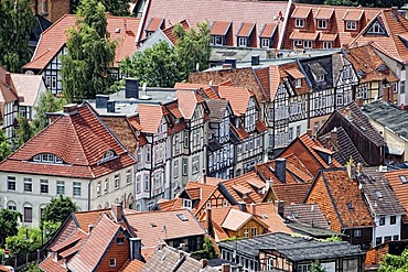 View from the Schloss Wernigerode castle on the town of Wernigerode, Harz, Saxony-Anhalt, Germany, Europe