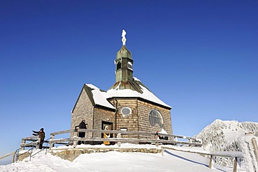 Wallbergkircherl chapel, Mt. Wallenberg, Bavarian Alps, Upper Bavaria, Bavaria, Germany, Europe