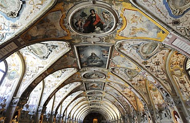 Antiquarium, Muenchner Residenz royal palace, home of the Wittelsbach regents until 1918, Munich, Bavaria, Germany, Europe