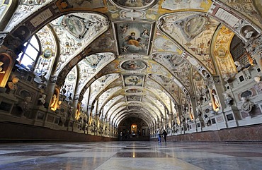 Antiquarium, Muenchner Residenz royal palace, home of the Wittelsbach regents until 1918, Munich, Bavaria, Germany, Europe