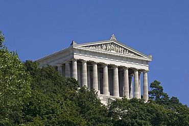 Walhalla, German glory and honor hall, national monument in Donaustauf, near Regensburg, Upper Palatinate, Bavaria, Germany, Europe