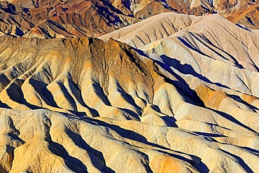 Rock formations on Zabriske Point in the morning light, Death Valley National Park, California, USA, North America