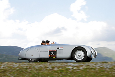 BMW 328 Touring Roadster, built in 1937, Mille Miglia original from the BMW museum, being driven by Prince Leopold of Bavaria, Nockalmstrasse, Ennstal Classic 2010 Vintage Car Rally, Groebming, Styria, Austria, Europe