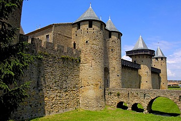 Chateau Comtal, 12th century, La Cite, medieval fortified town, Carcassonne, Aude, Languedoc-Roussillon, France, Europe