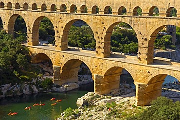 Pont du Gard, Roman aqueduct, Gard department, Provence, France, Europe