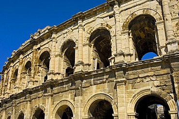 Roman amphitheatre, Arenes, Nimes, Gard, Bouches-Du-Rhone, France, Europe