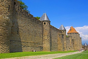 La Cite, medieval fortified town, Carcassonne, Aude, Languedoc-Roussillon, France, Europe