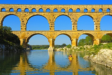 Pont du Gard, Roman aqueduct, Gard department, Provence, France, Europe